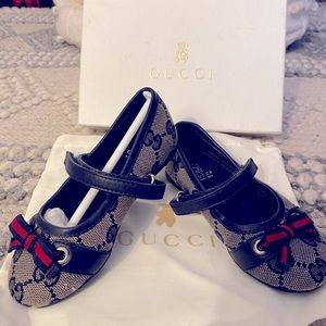 Gucci Toddler Tess Ballet Flats beige/blue shoes